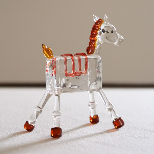 ガラスの干支 午 「 春うらら 」 馬 お正月 縁起物 その他置物 鈴木