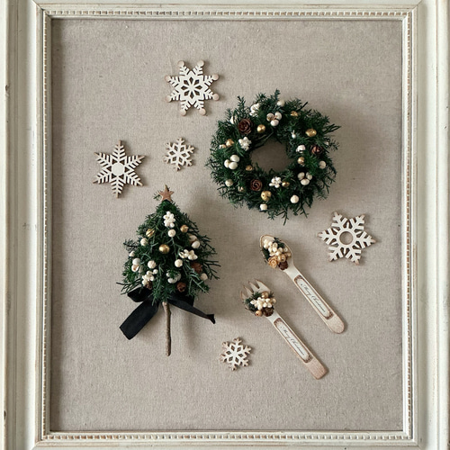 クリスマスのミニディスプレイセット White ver. リース PAPER MOON