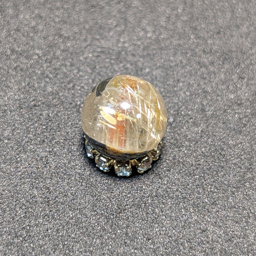 太陽放射ルチル 原石 ヘマタイトから伸びる 金が成る お守り 贈り物