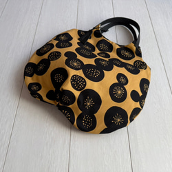 ★ 秋の感謝SALE★ラスト1点！秋色北欧柄くったりバック★軽い　コットンリネン　 2枚目の画像