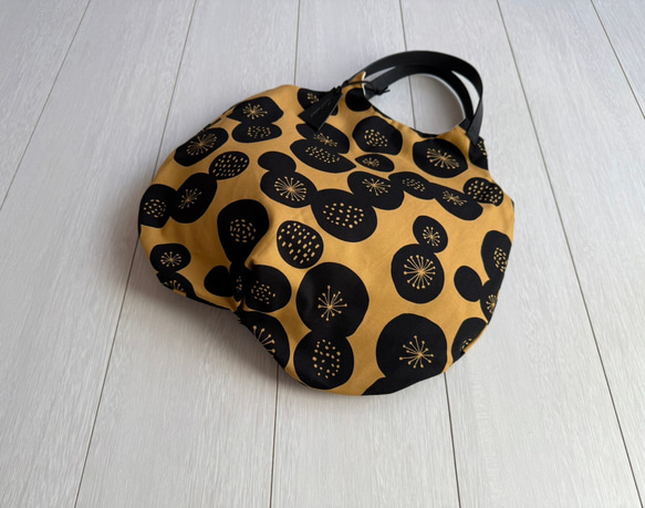 ★ 秋の感謝SALE★ラスト1点！秋色北欧柄くったりバック★軽い　コットンリネン　 2枚目の画像