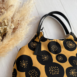 ★ 秋の感謝SALE★ラスト1点！秋色北欧柄くったりバック★軽い　コットンリネン　 3枚目の画像