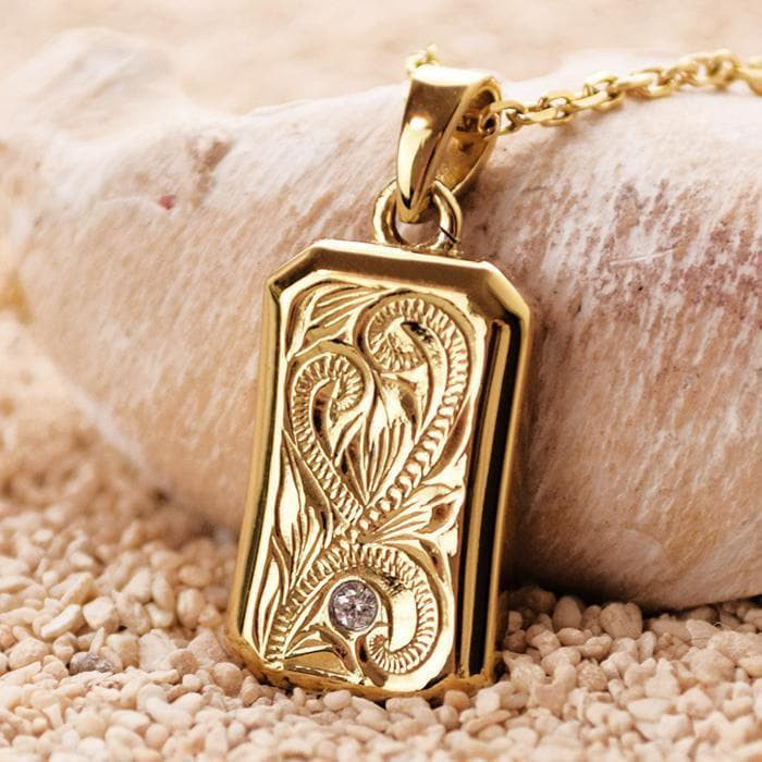 ハワイアンジュエリー ネックレス　スクロール プレート ネックレス