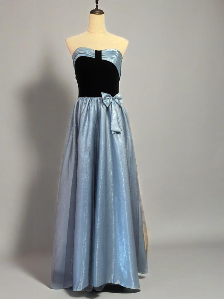 エレガント  ハンドメイド  ベアトップ 　ロングドレス  ビジュードレス 音楽会 発表会など 結婚D008