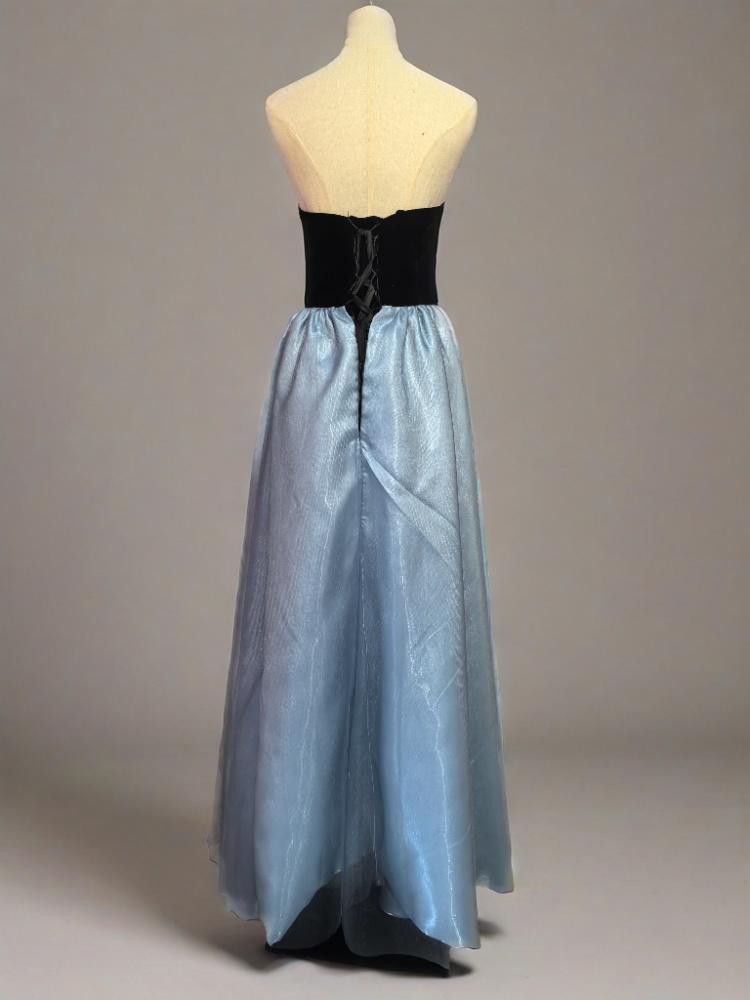 エレガント  ハンドメイド  ベアトップ 　ロングドレス  ビジュードレス 音楽会 発表会など 結婚D008