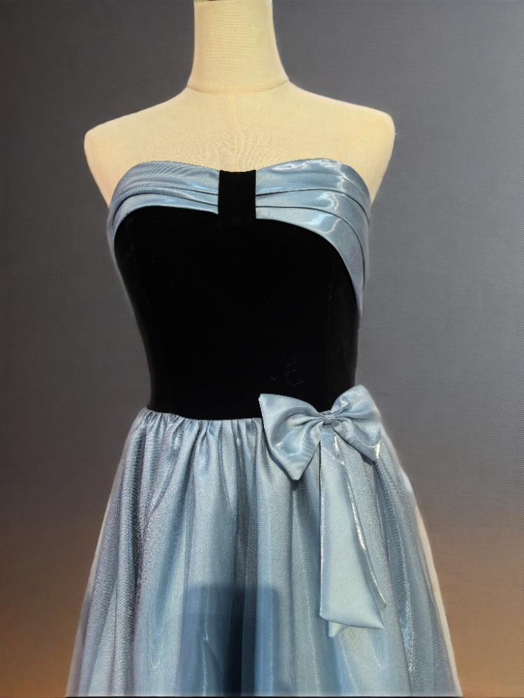 エレガント  ハンドメイド  ベアトップ 　ロングドレス  ビジュードレス 音楽会 発表会など 結婚D008