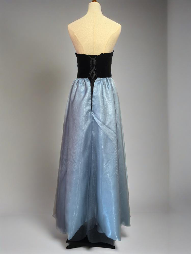 エレガント  ハンドメイド  ベアトップ 　ロングドレス  ビジュードレス 音楽会 発表会など 結婚D008