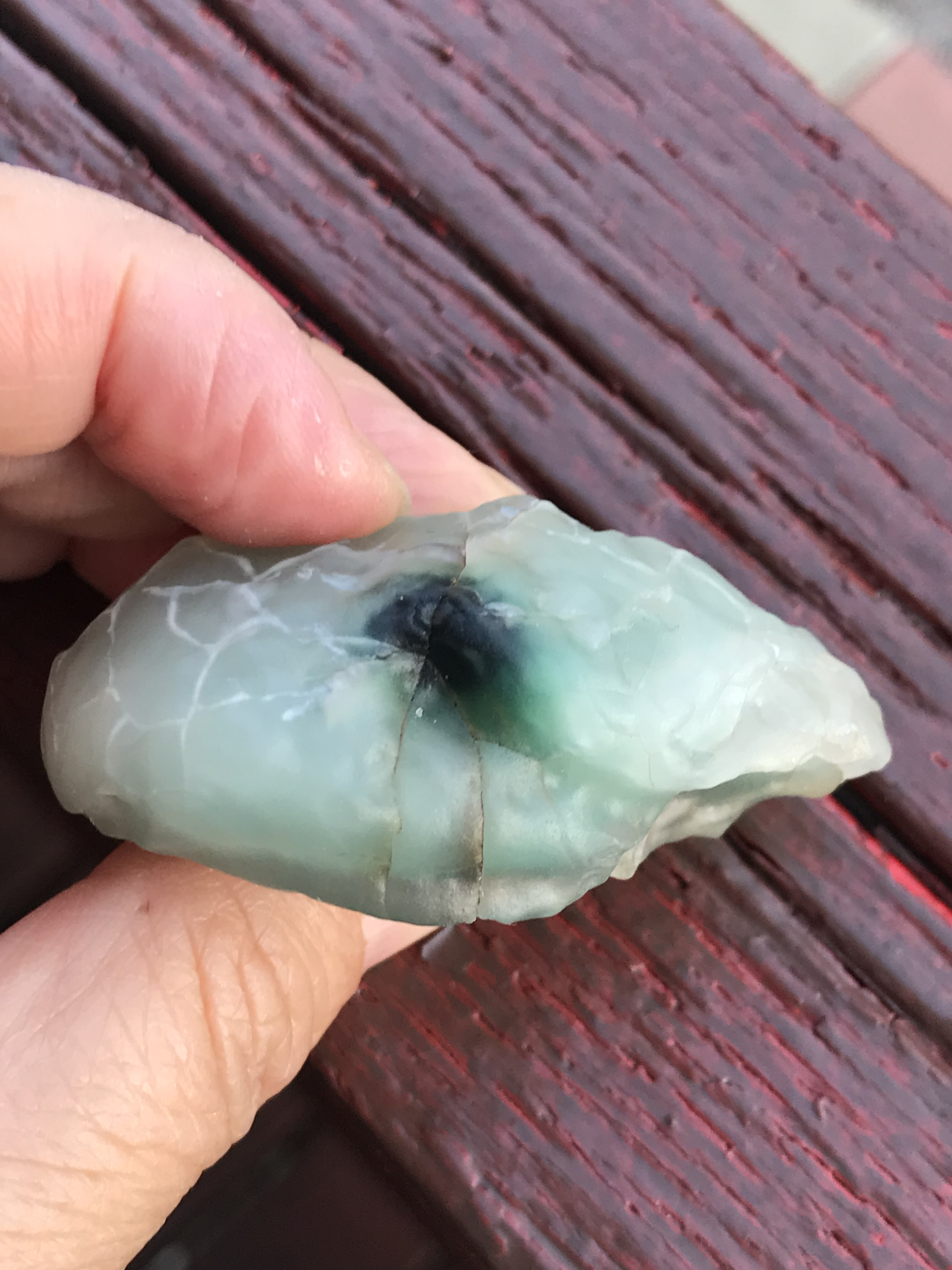 ゴビ石−1416 ゴビ瑪瑙　原石　緑