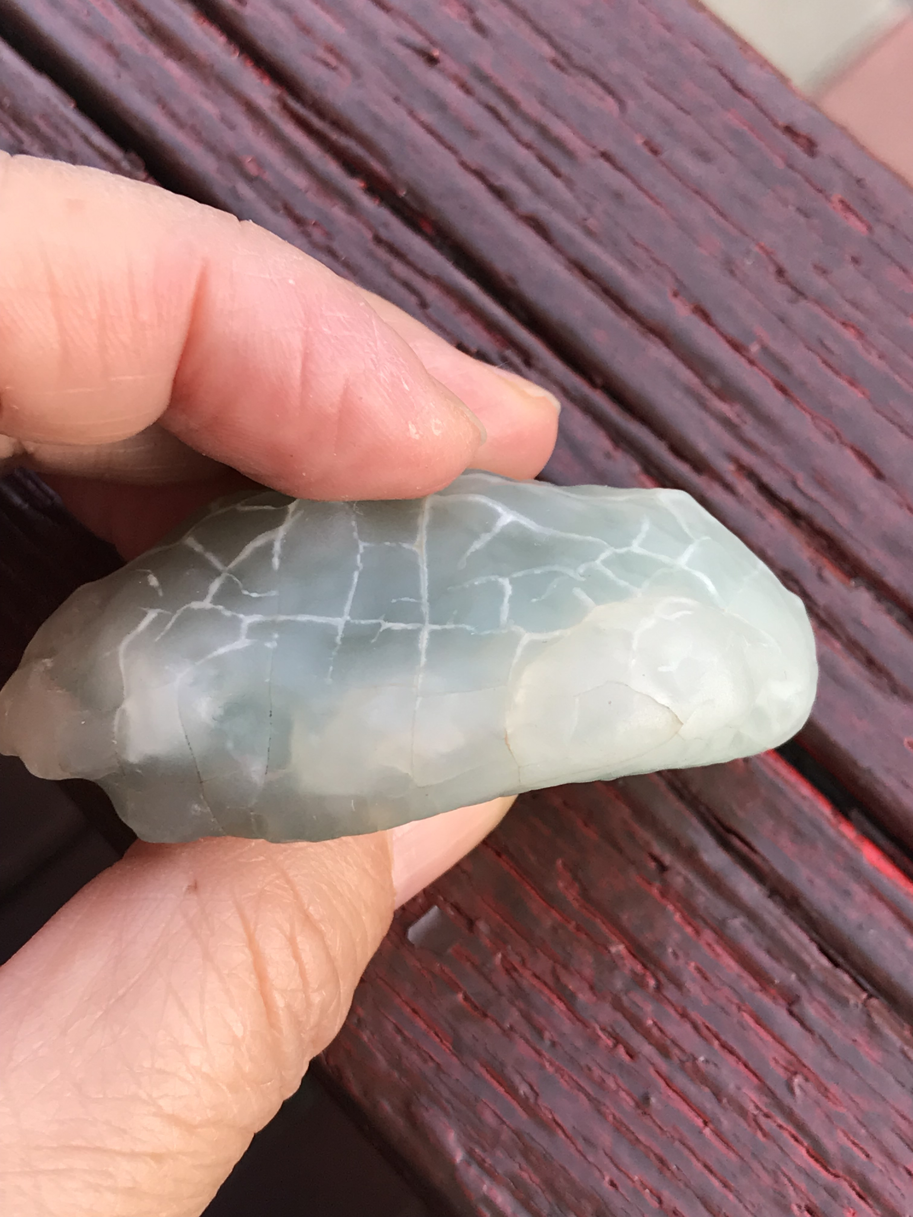 ゴビ石−1416 ゴビ瑪瑙　原石　緑