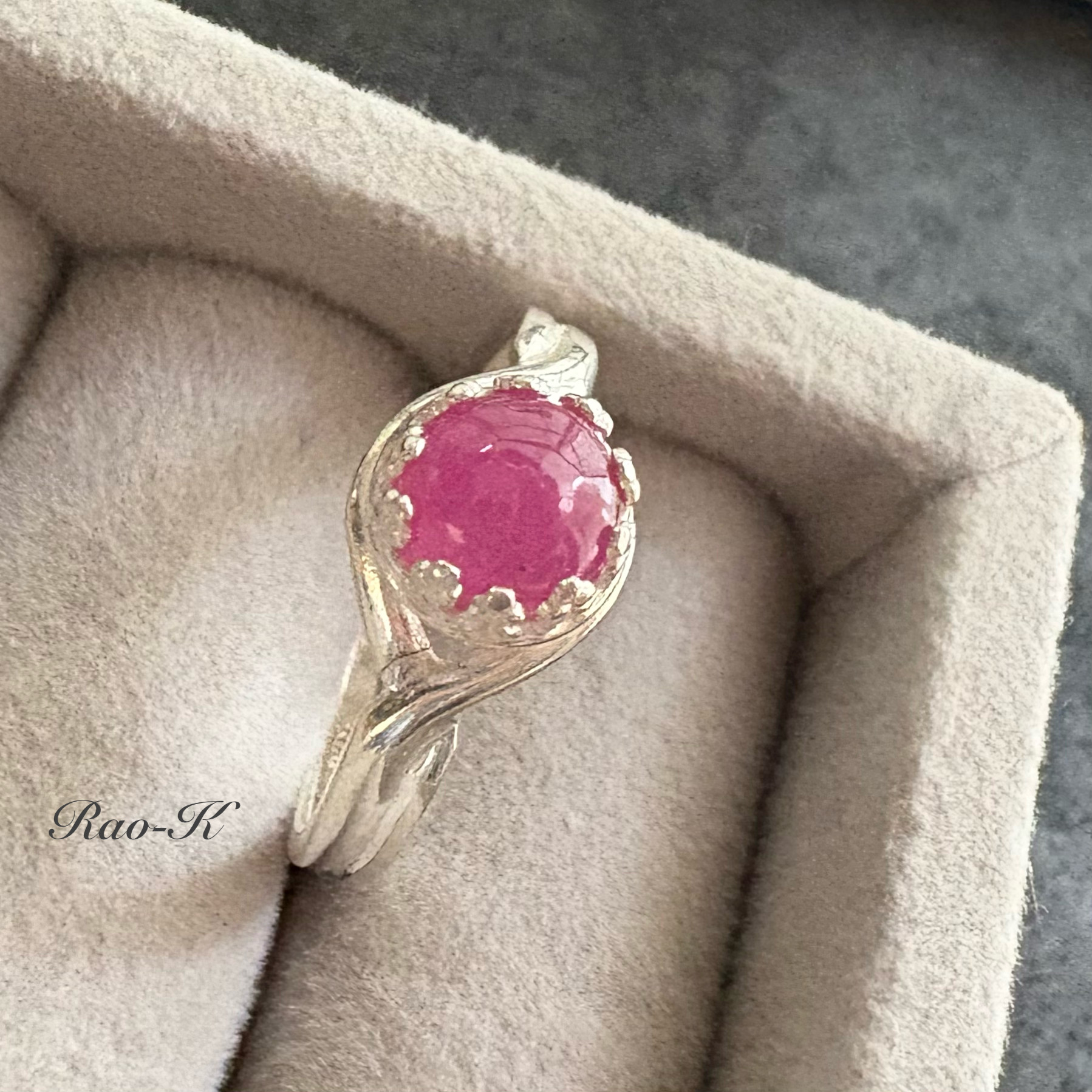 ✨silver925大人のアンティーク調リング〜ルビー