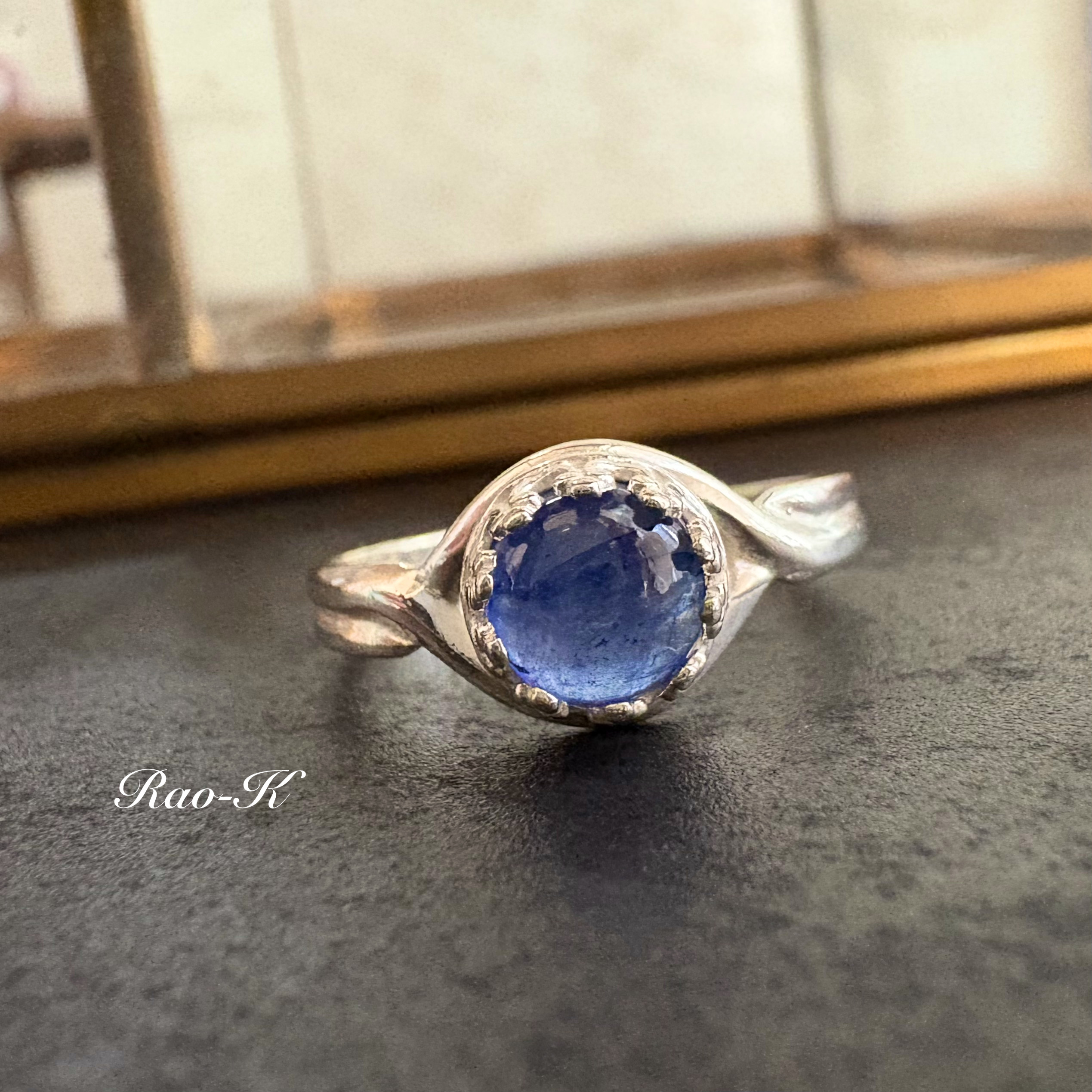 ✨silver925大人のアンティーク調リング〜サファイア