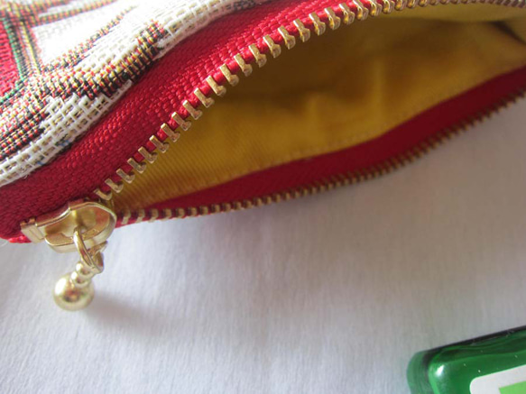 再販2025クリスマス　オランダ生地（MS）トナカイのポーチ　小銭入れ　鍵入れ　コスメ入れ 6枚目の画像