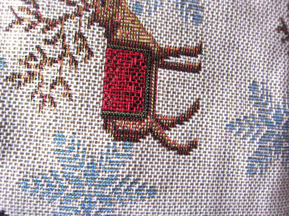 再販2025クリスマス　オランダ生地（MS）トナカイのポーチ　小銭入れ　鍵入れ　コスメ入れ 3枚目の画像