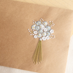 受注作成】ひまわりのレターセット／刺繍 レターセット 紙刺繍作家