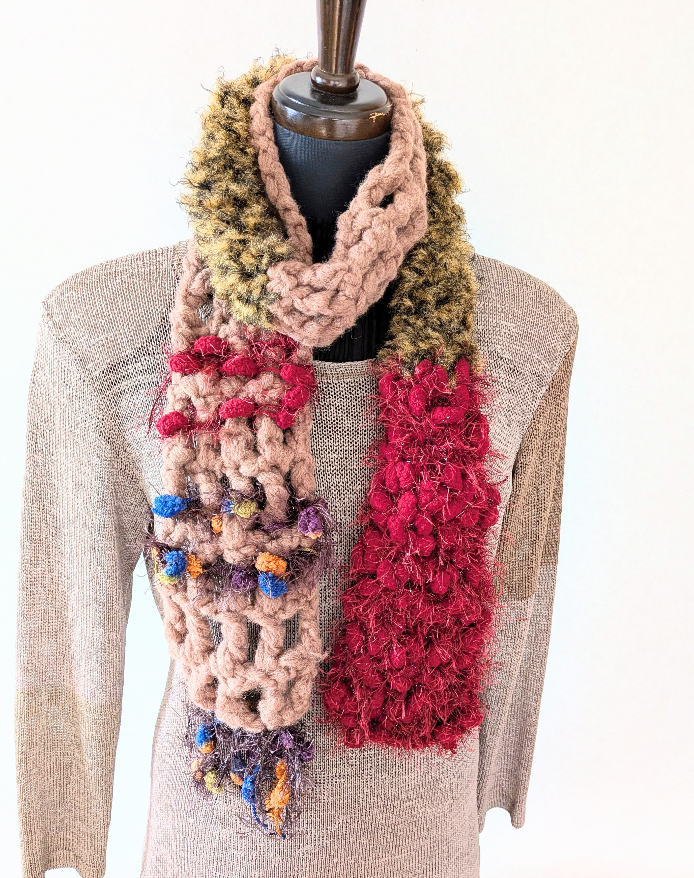 エコファーと異素材のミックスマフラー