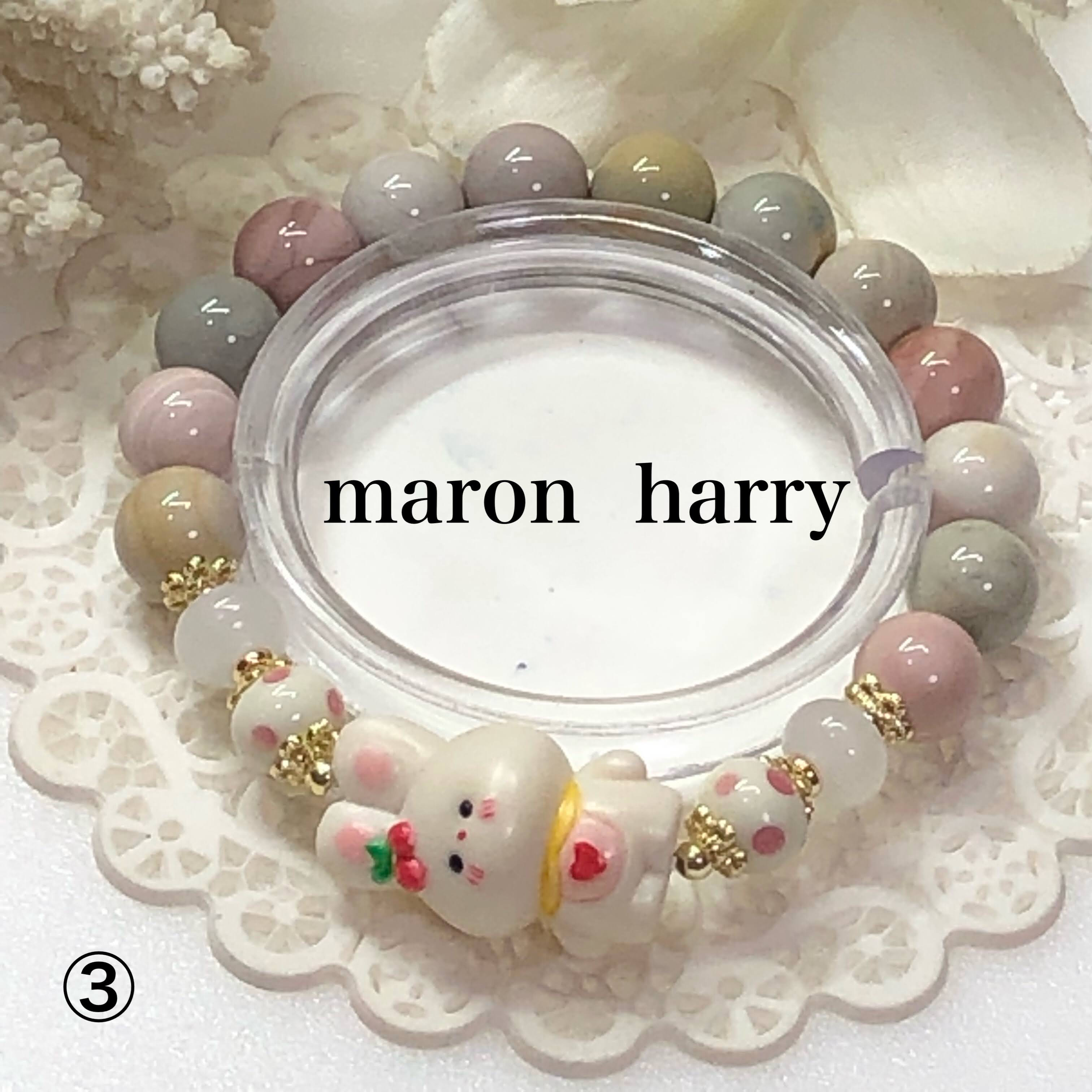 鹿角うさちゃん・天然石ブレスレット•*¨*•.¸¸♬