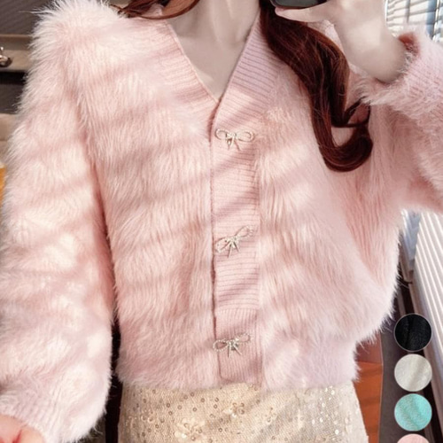 ピンクハウス　モヘア　カーディガン　パールボタン　ピンク ピンクモヘアカーディガン - ピンクハウス通販｜リサイクルブティック
