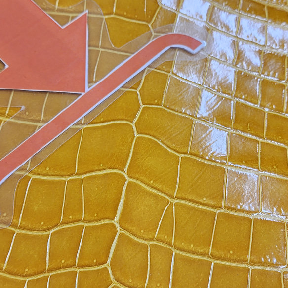 ワニ革 クロコ グレージング仕上げ  イエロースクワッシュ No.C008987 12枚目の画像