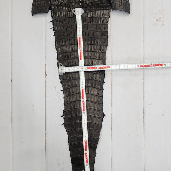 ワニ革 クロコ 半艶マット  黒　No.C009019 6枚目の画像