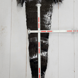 ワニ革 クロコ グレージング仕上げ  黒　No.C008972 6枚目の画像