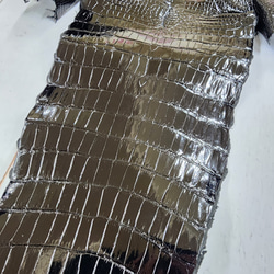 ワニ革 クロコ グレージング仕上げ  黒　No.C008972 13枚目の画像