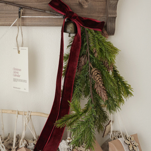 クリスマス スワッグ ネイビーリボン クリスマス スワッグ ネイビーリボン