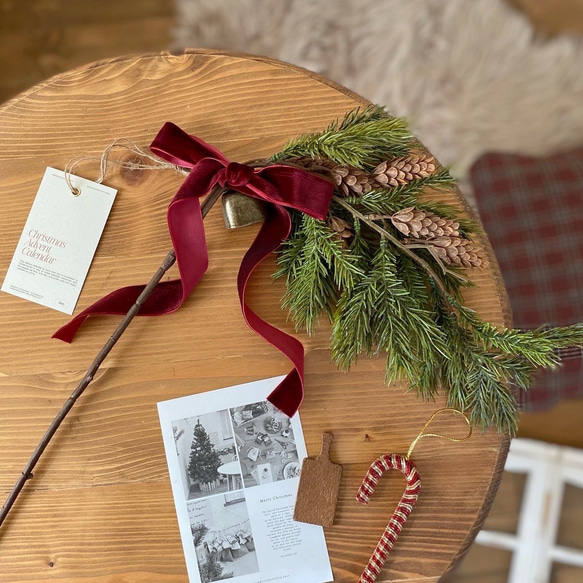 クリスマス スワッグ ネイビーリボン クリスマス スワッグ ネイビーリボン