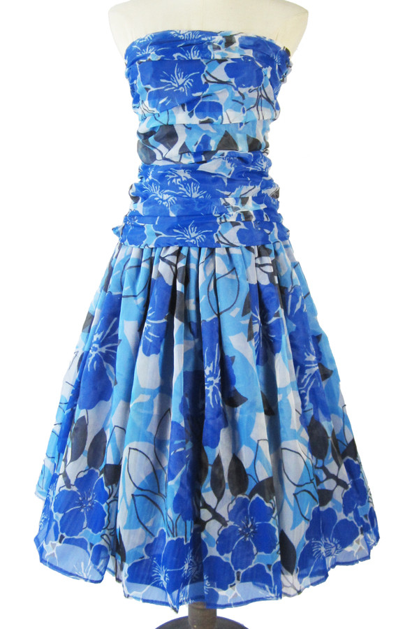 受注生産　オーダーメイド　パウスカート　チューブトップ　プリントオーガンジー nws00046