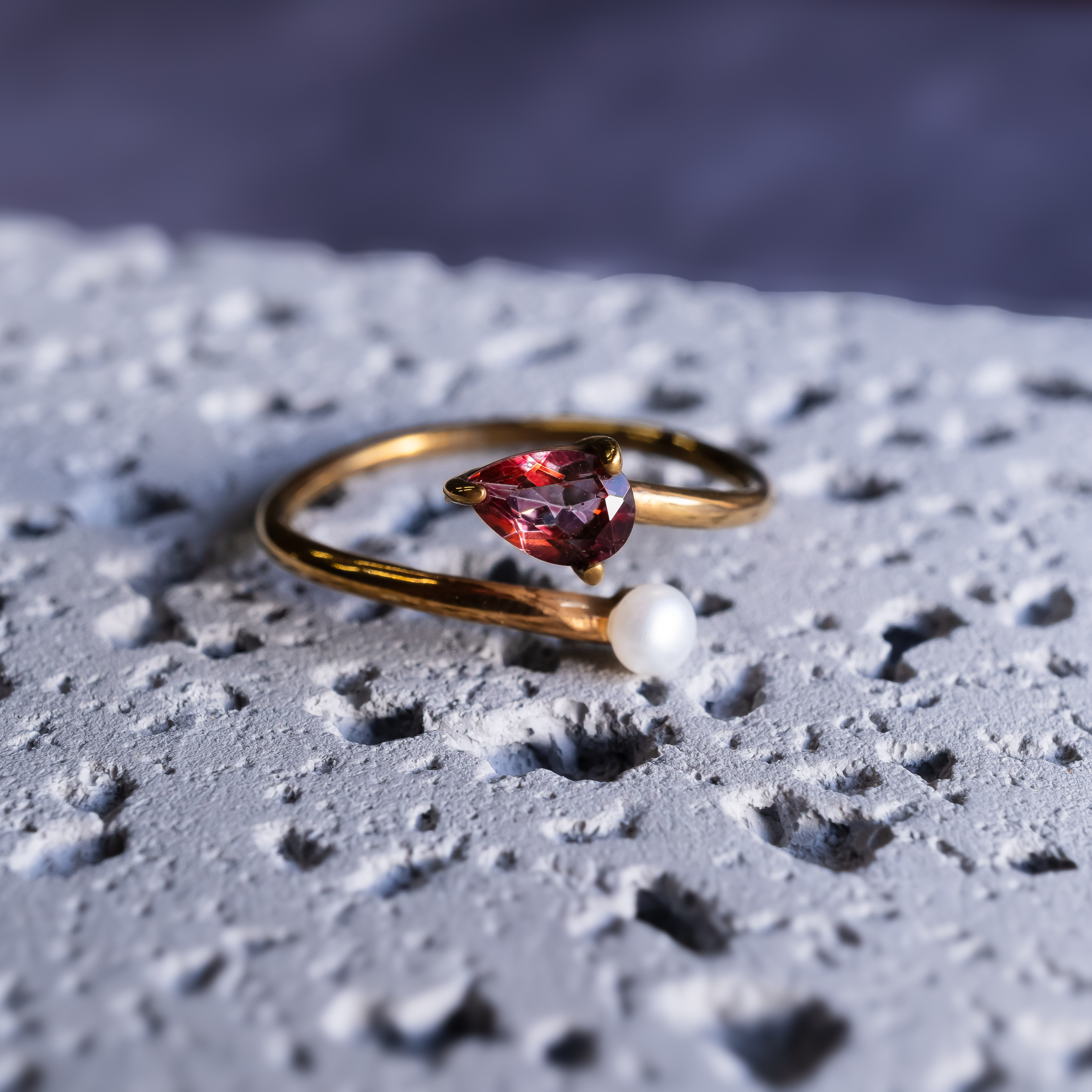 【ピンクトルマリン】パール　コンビ　フォークリング　シルバー925リング　選べるカラー　送料無料　【受注生産】S-052