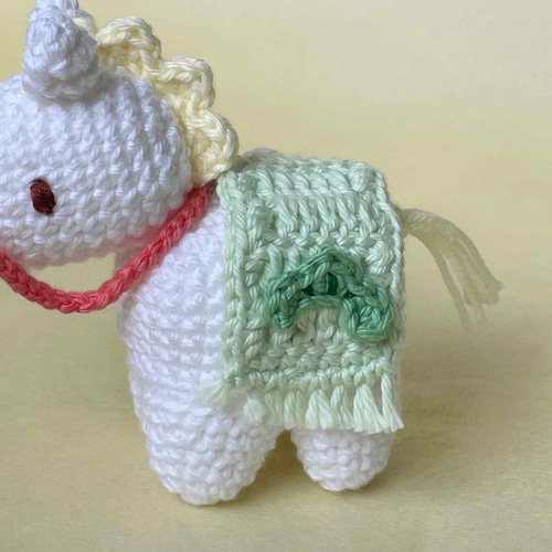 2026年干支】小さな馬の編みぐるみ・座布団付き あみぐるみ sui-sui