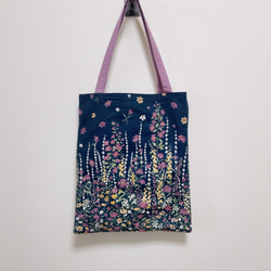 ②マチ無し　A4トート　外ポケット付き 1枚目の画像