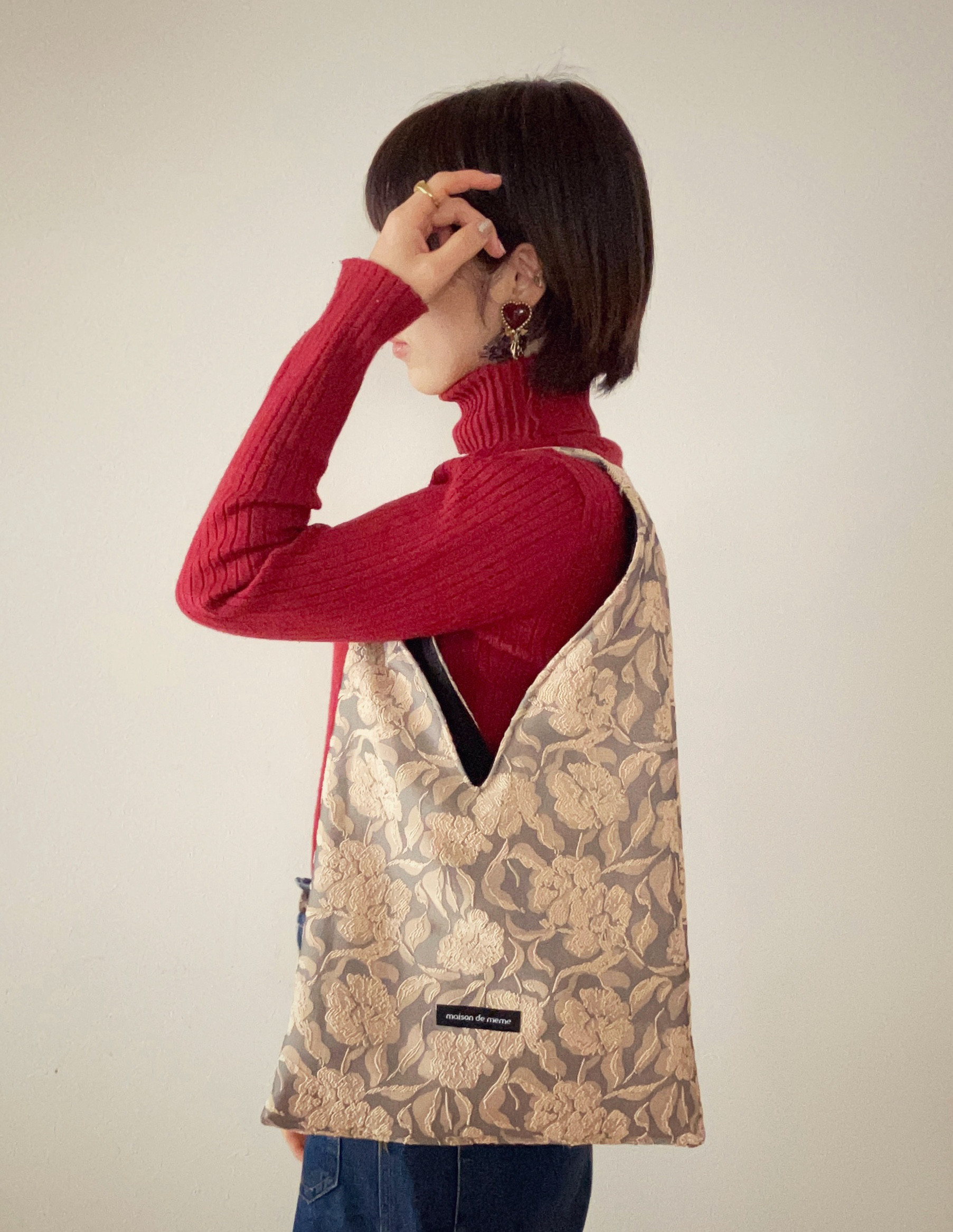 【秋冬】トートバッグ／ベージュブラウン／軽量【Bunny Coffee】