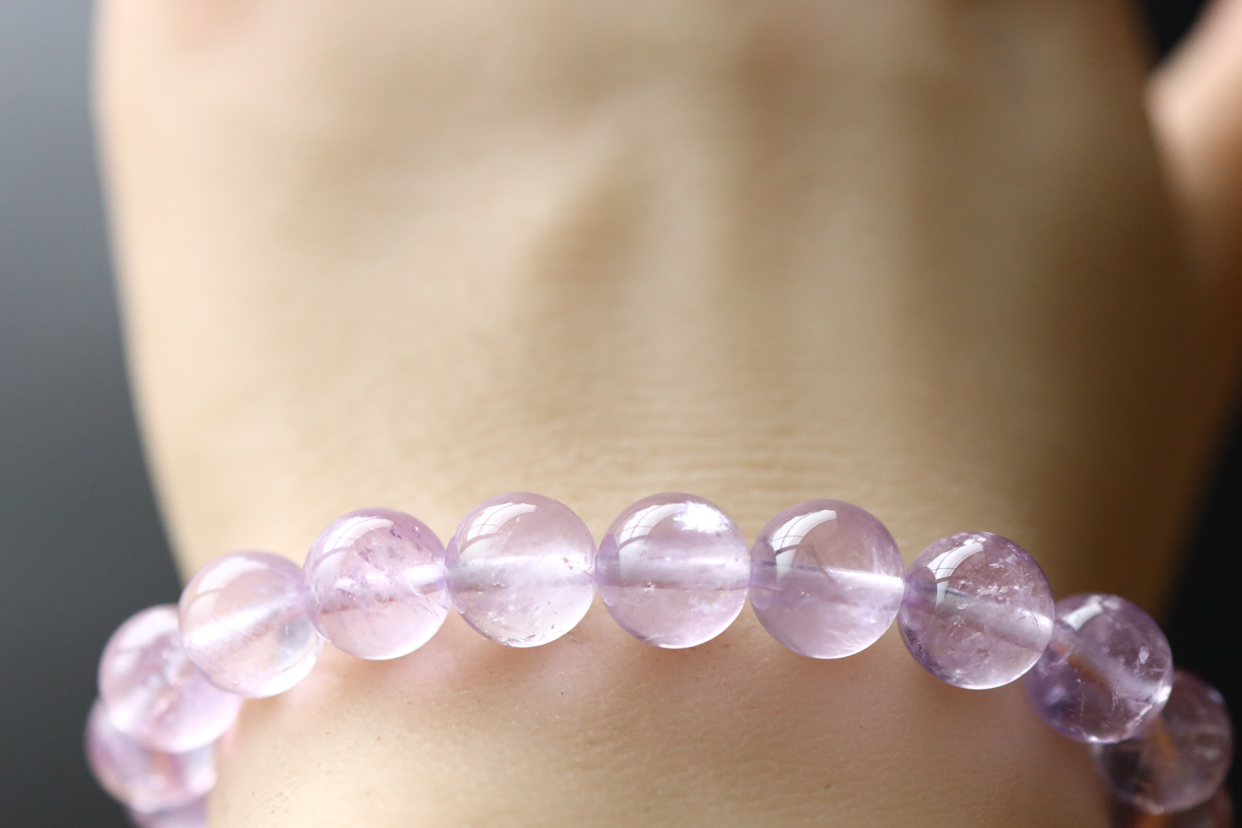 …☆プレミアムブレス☆…☆麗しの輝き・ローズアメジスト：8.5ミリ☆…☆天然石ブレスレット☆…