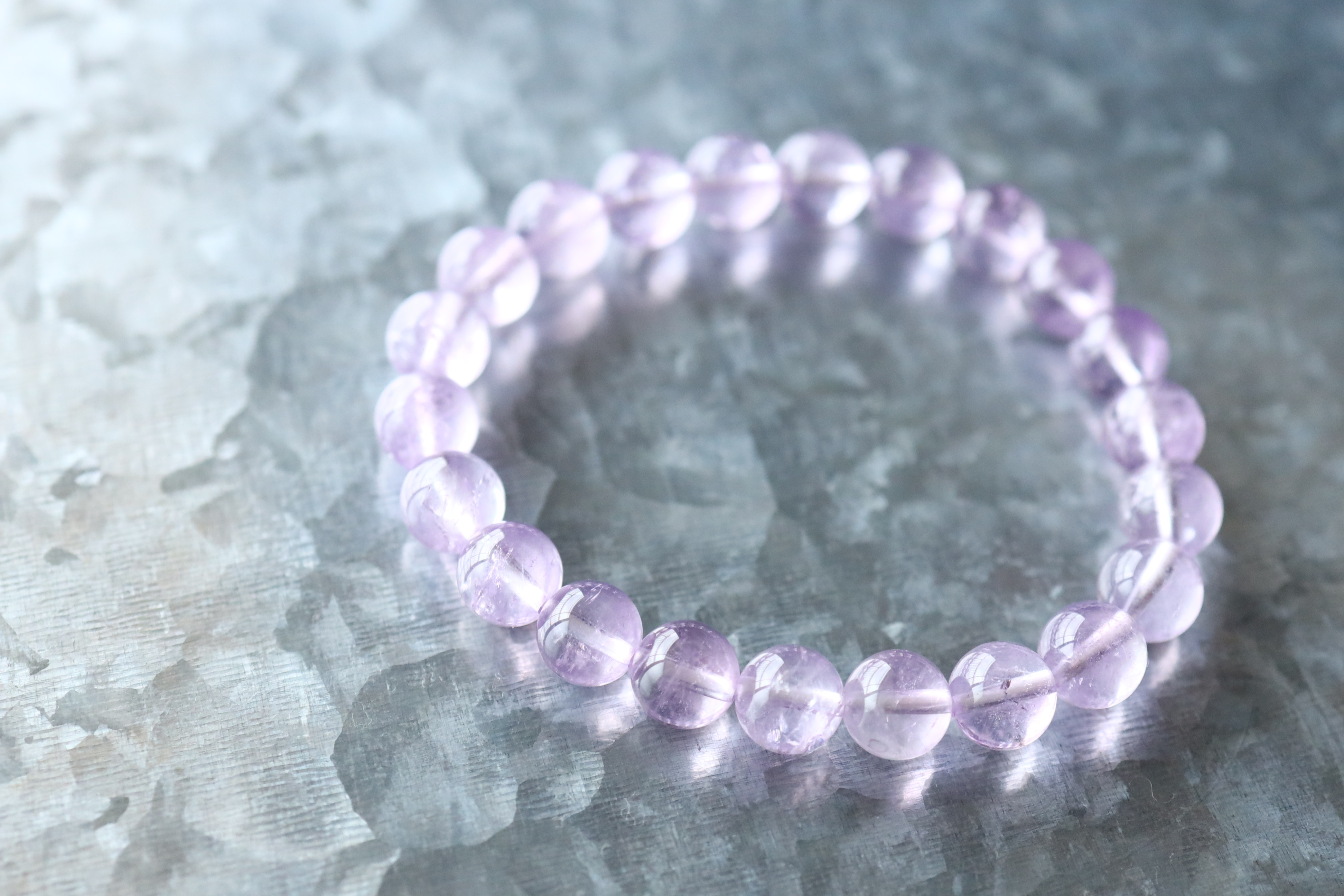 …☆プレミアムブレス☆…☆麗しの輝き・ローズアメジスト：8.5ミリ☆…☆天然石ブレスレット☆…