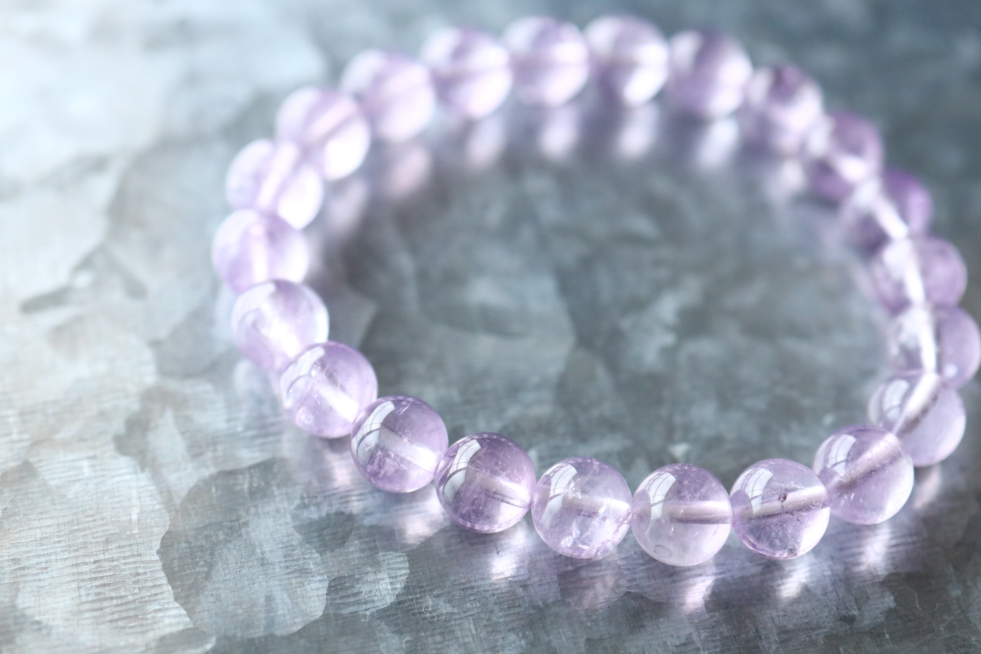 …☆プレミアムブレス☆…☆麗しの輝き・ローズアメジスト：8.5ミリ☆…☆天然石ブレスレット☆…