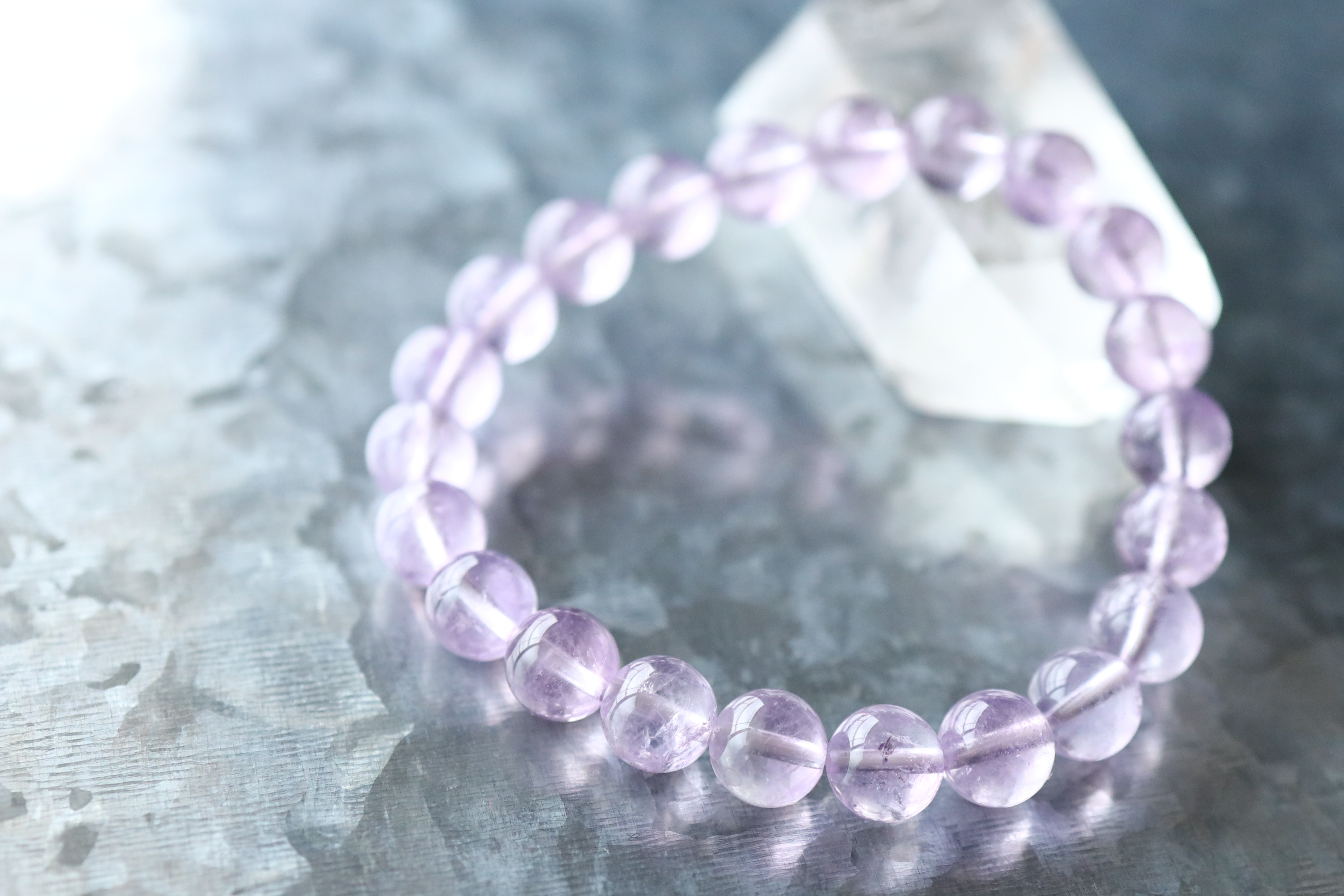 …☆プレミアムブレス☆…☆麗しの輝き・ローズアメジスト：8.5ミリ☆…☆天然石ブレスレット☆…