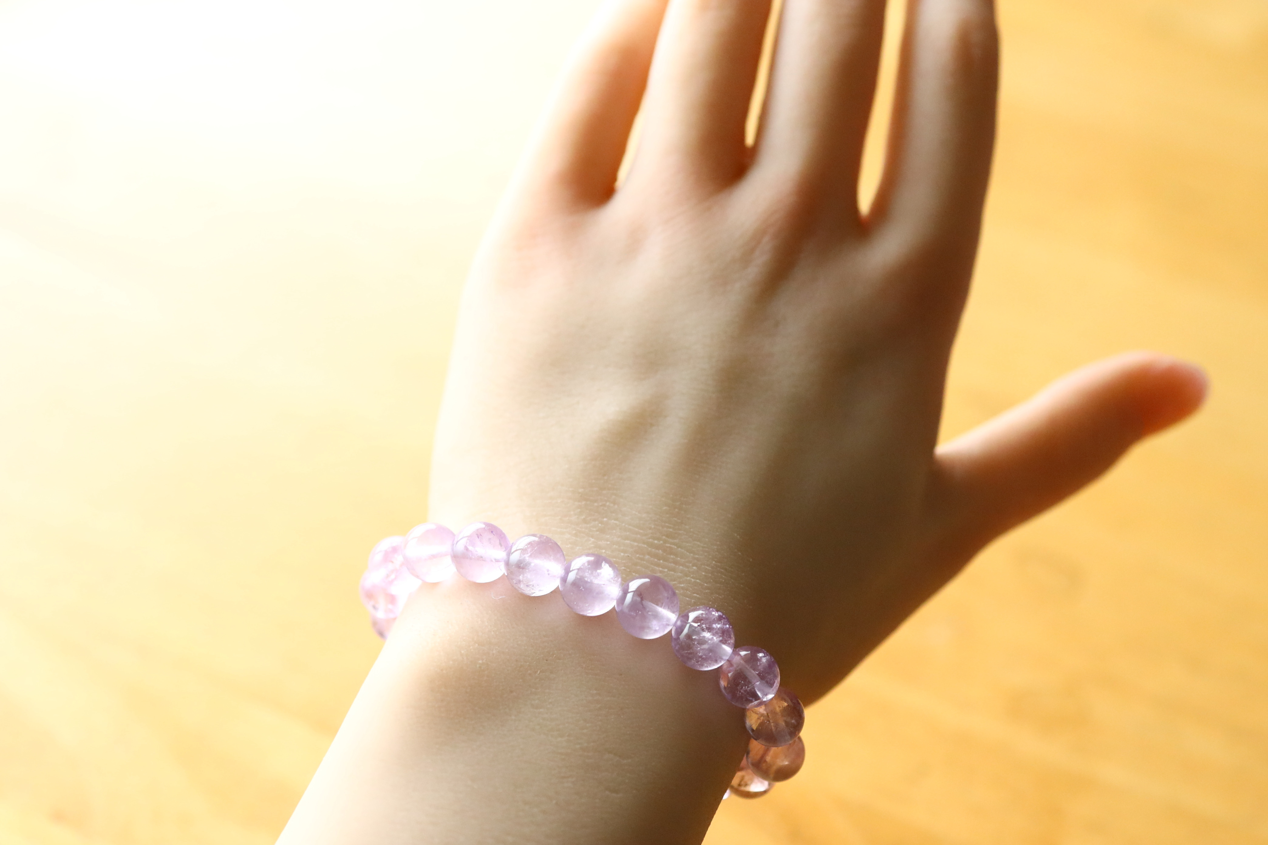 …☆プレミアムブレス☆…☆麗しの輝き・ローズアメジスト：8.5ミリ☆…☆天然石ブレスレット☆…