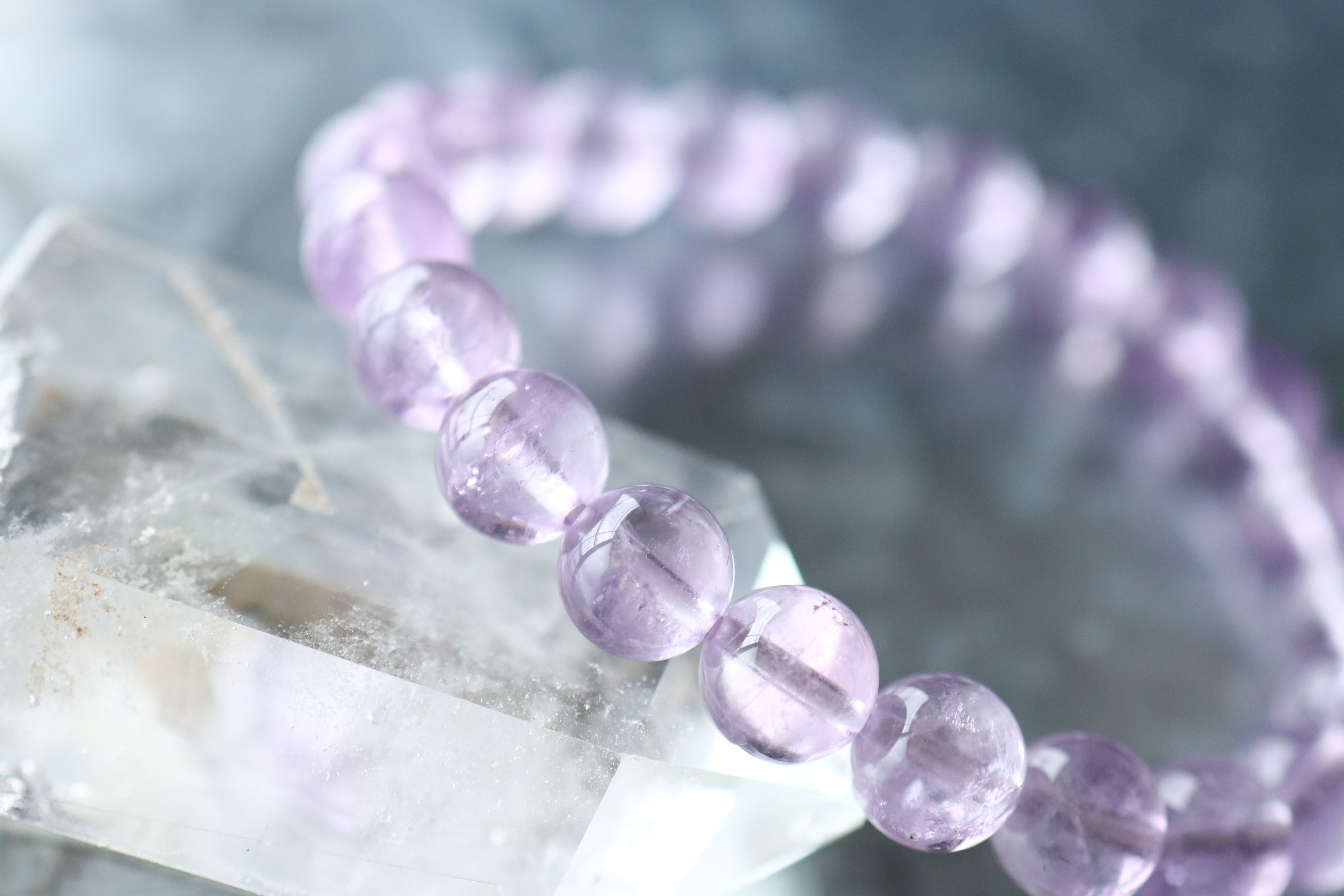 …☆プレミアムブレス☆…☆麗しの輝き・ローズアメジスト：8.5ミリ☆…☆天然石ブレスレット☆…