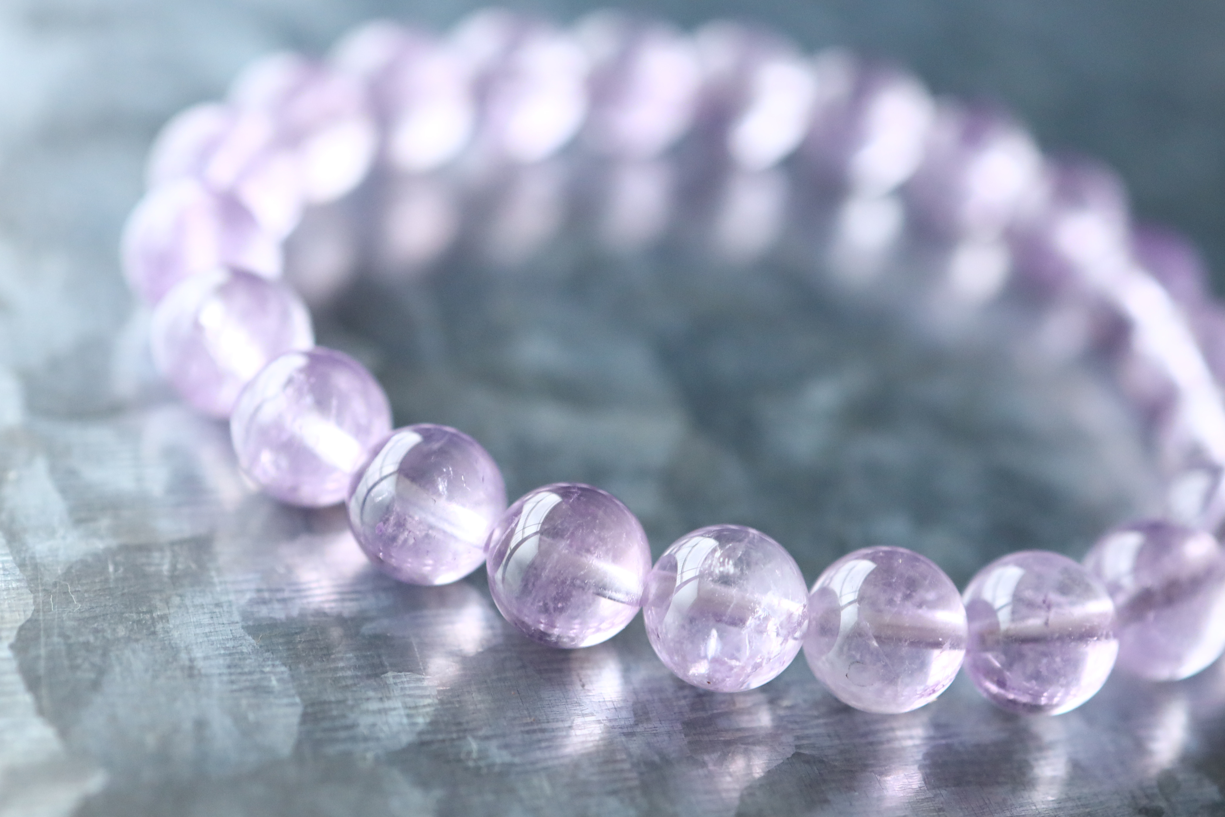 …☆プレミアムブレス☆…☆麗しの輝き・ローズアメジスト：8.5ミリ☆…☆天然石ブレスレット☆…