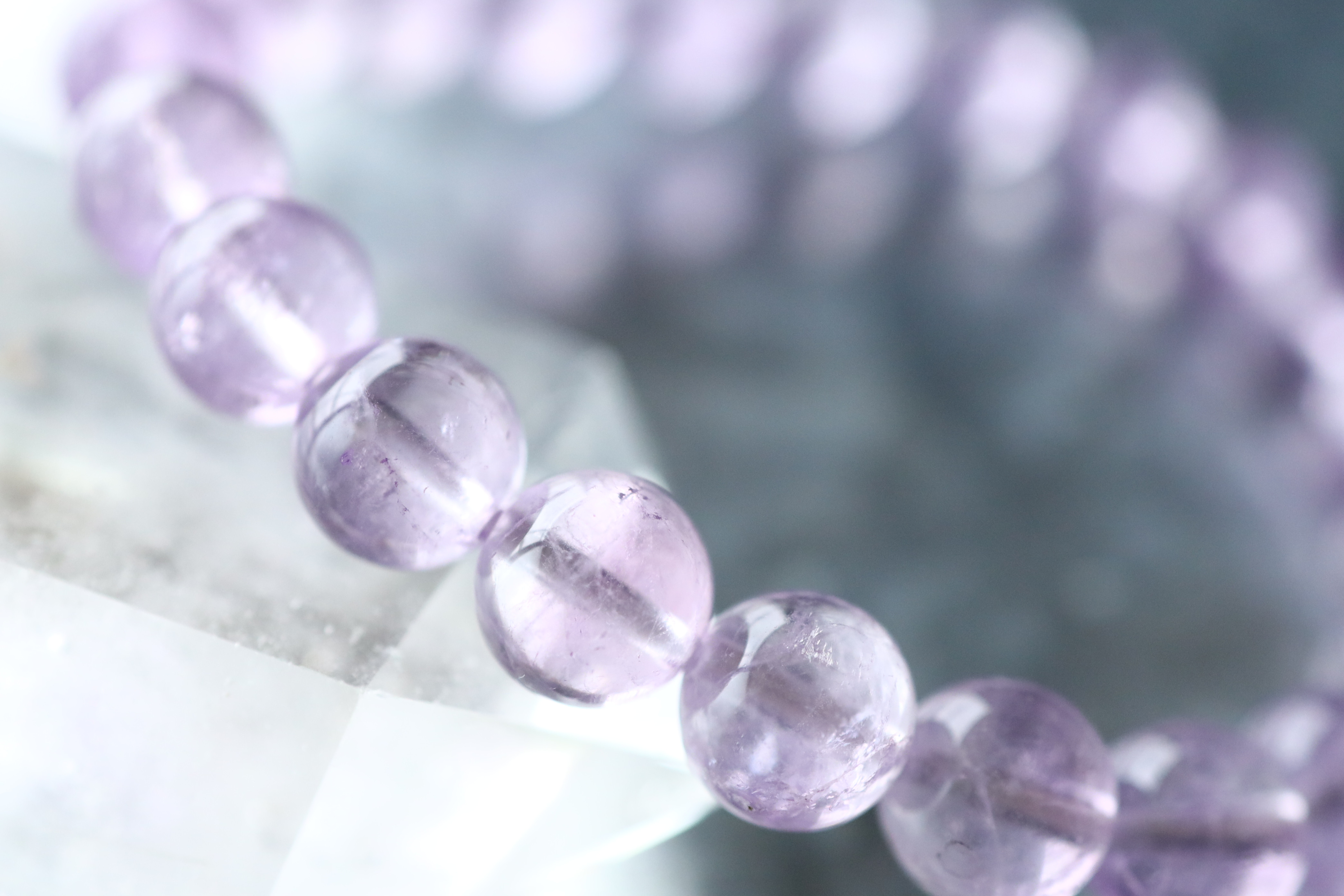 …☆プレミアムブレス☆…☆麗しの輝き・ローズアメジスト：8.5ミリ☆…☆天然石ブレスレット☆…