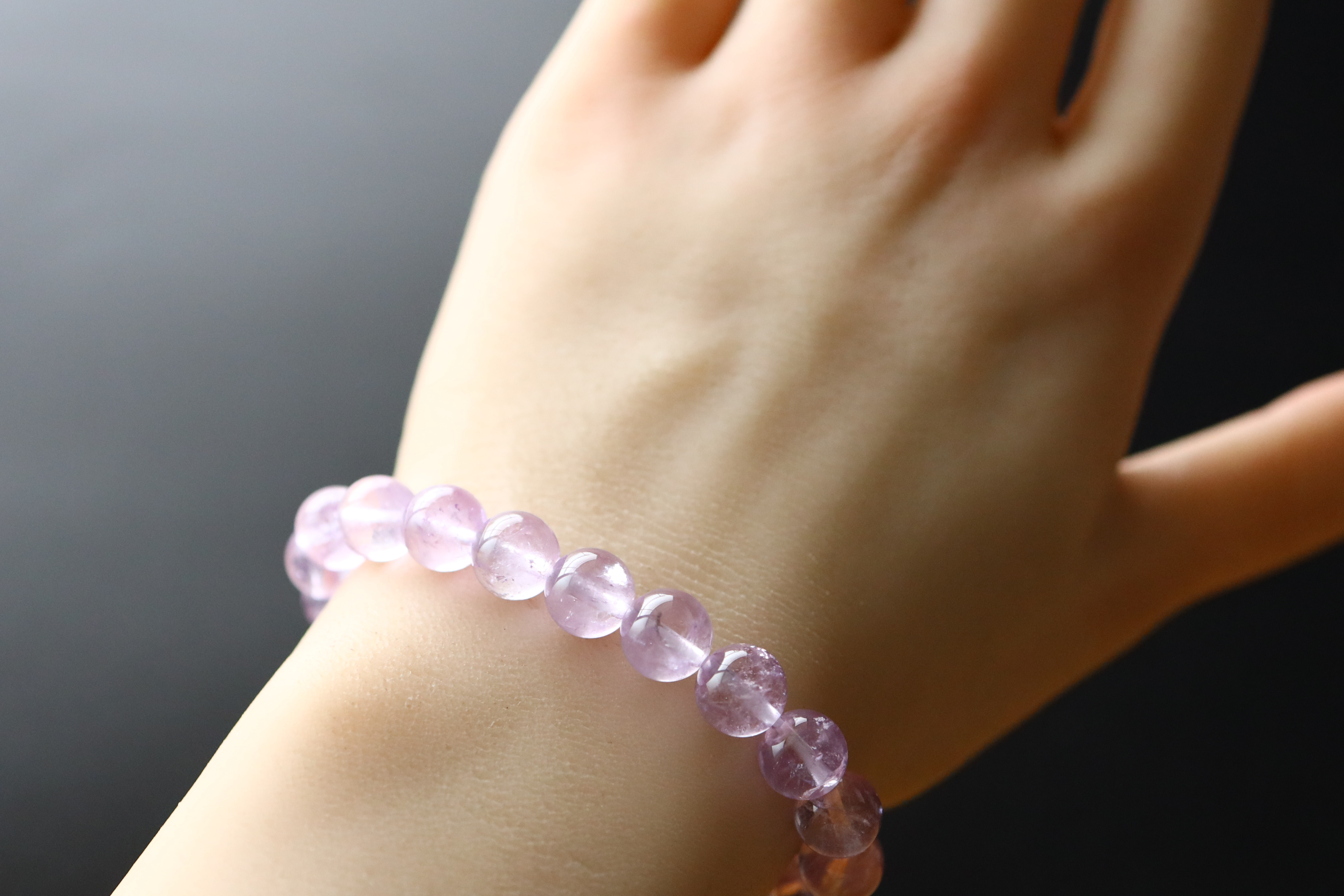 …☆プレミアムブレス☆…☆麗しの輝き・ローズアメジスト：8.5ミリ☆…☆天然石ブレスレット☆…