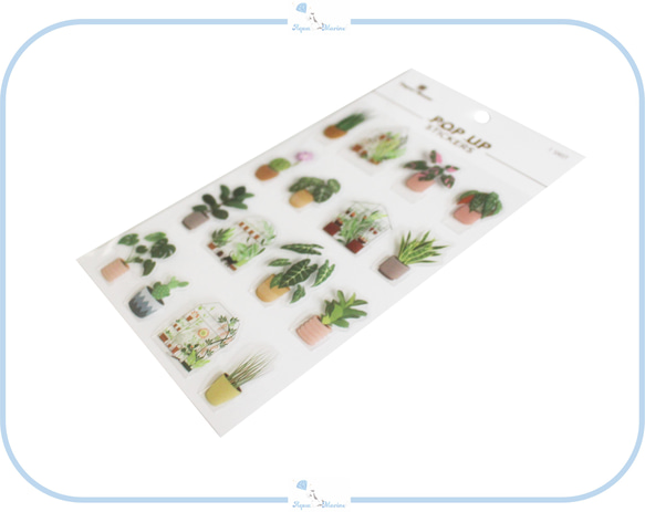 EJ144 Paper House ポップアップシール 立体 House Plants 植物 観葉植物 葉 グリーン 2枚目の画像