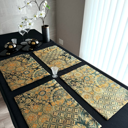 ◼︎51◼︎一点物 正絹 高級袋帯 春色 ランチョンマット4枚セット【帯