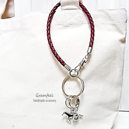 4色から選べる＊馬バックチャーム＊馬蹄チャーム付き＊干支 午年（2026