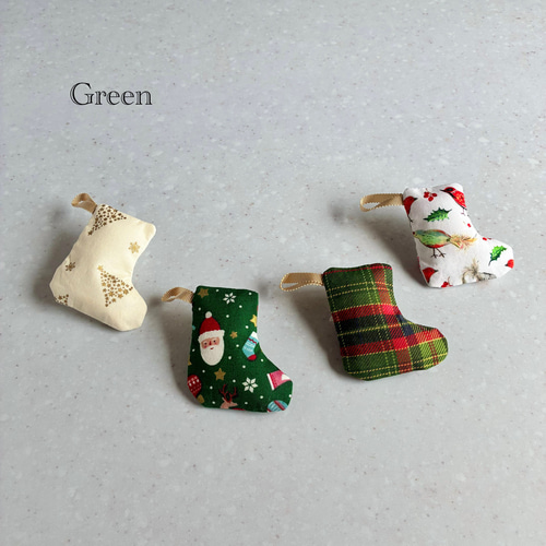 クリスマス オーナメント ガーランド ミニソックス くつした飾り 4点