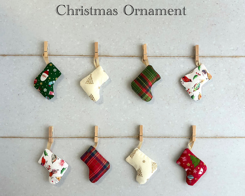 クリスマス オーナメント ガーランド ミニソックス くつした飾り 4点