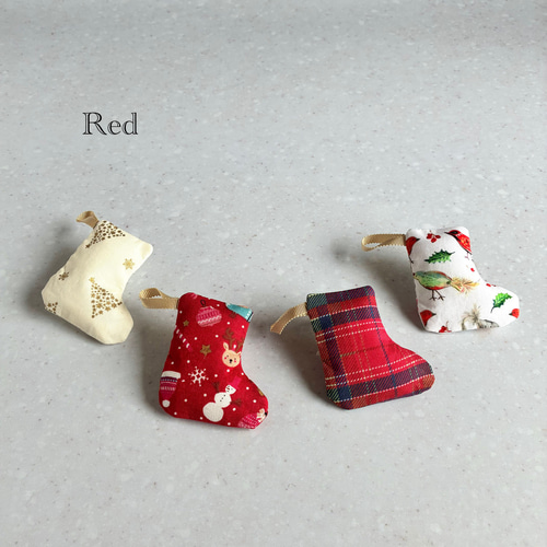 クリスマス オーナメント ガーランド ミニソックス くつした飾り 4点