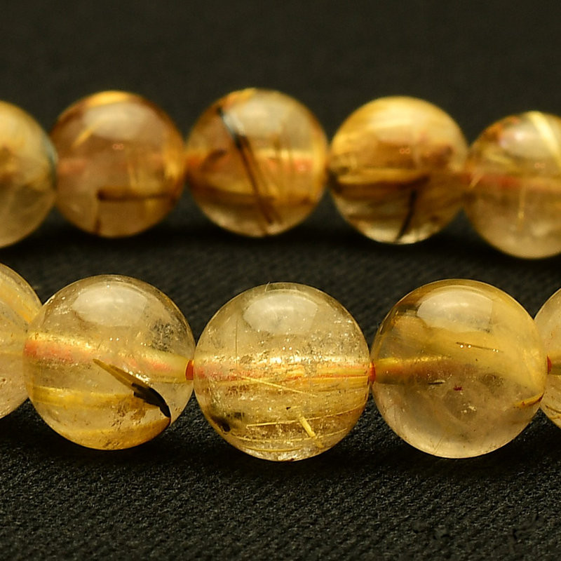 【シャトヤンシー効果が美しい☆】 太陽放射ルチル ブレスレット 10mm　一点物【GHB109】京海堂