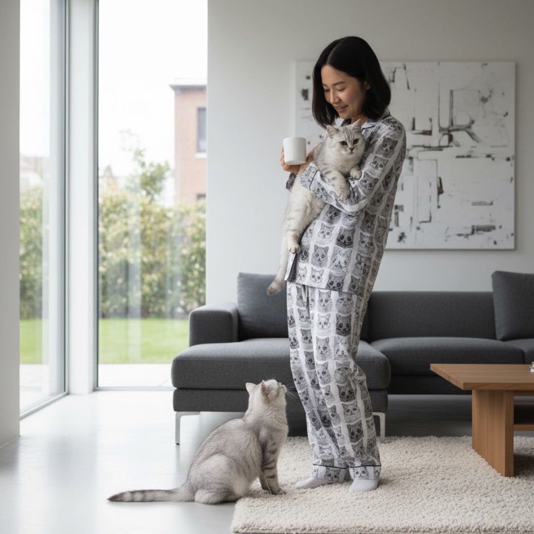 【誕生日記念】愛犬の写真をプリントした 綿100% オーダーメイドパジャマ / 世界に一つの贈り物