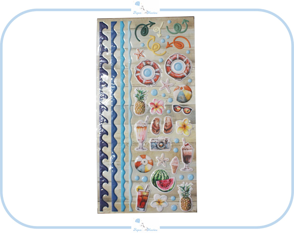 EJ148 Puffy Stickers 2Dシール ステッカーBeach Vibes Puffy ぷっくり 海 夏休み 2枚目の画像